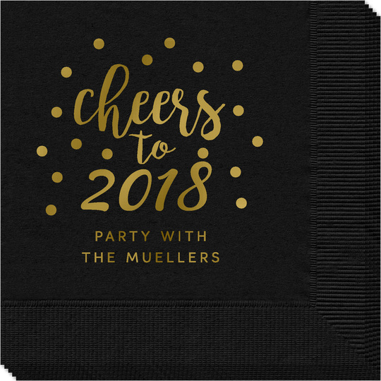 Confetti Dots Cheers to the New Year Napkins